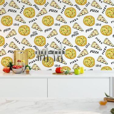 Imagem de Papel De Parede Para Cozinha Pizza Time 3 Metros X 50cm - Decore