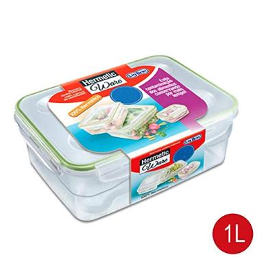 Imagem de Pote Retangular Hermético em Polipropileno Transparente Hermetic Ware 1 Litro - LigBrin