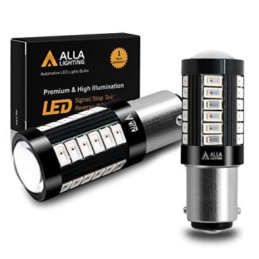 Imagem de Alla Lighting Lâmpadas de LED 2800lm 7528 1157 Luzes de freio de seta vermelha Xtreme Super Bright 5730 33-SMD 12V Lâmpadas BAY15D 3496 2357 2057 1034 198