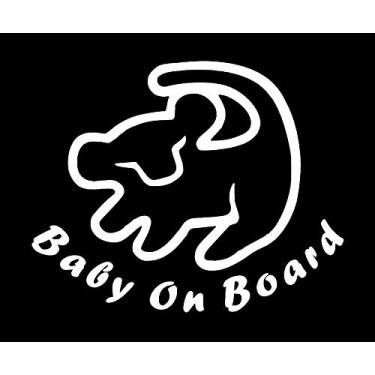 Imagem de Makarios Adesivo de vinil Simba Baby On Board MKR | Carros Trucks Vans Walls Laptop|Branco|14 x 11 cm|MKR2071