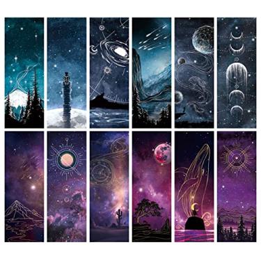 Imagem de Marcador de página Cool Space Stary Night, marca-página para amantes de livros, marcadores de livro em massa para homens, marcador de livro exclusivo para meninos, meninas, estudantes, presentes de sala de aula, prêmio escolar, presente de leitura