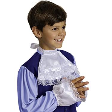 Imagem de Conjunto de jabot de renda colonial Skeleteen – Jabot de renda branca com babados e punhos de renda branca, acessórios de fantasia para homens, mulheres e crianças