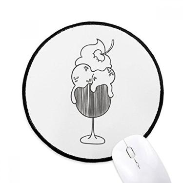 Imagem de Tapete de mouse preto para mesa de escritório com taça de cereja e sorvete para computador