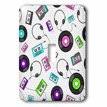 Imagem de 3dRose lsp_128502_1 Antiquated Audio Retro Records Tapes and Headphones Print Light Switch Cover
