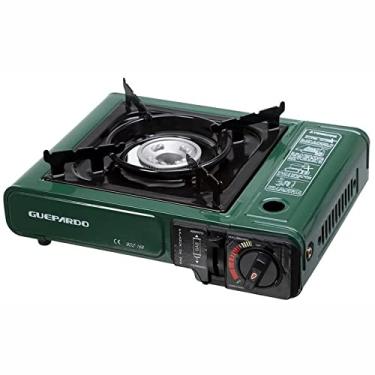 Imagem de GUEPARDO, Fogareiro Horizontal, Duppio Duo, Portátil, Para Camping, Compatível Com Cartucho e Botijão, Válvula de Segurança, Em Aço, Verde