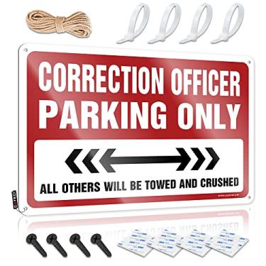 Imagem de Sinais para homem Cave Correction Officer Parking Only Placa de Lata Homens Decoração de Caverna Decoração de Quarto para Homens (Tamanho: 20X30cm)