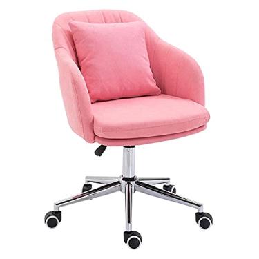 Imagem de cadeira de escritório Cadeira de computador rotativa ergonômica Cadeira de escritório Assento acolchoado grosso Encosto Cadeira de trabalho Cadeira de jogos Cadeira (cor: rosa) needed