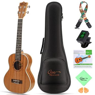 Imagem de Hricane Ukulele Tenor 66 cm Professional Ukelele para adultos iniciantes, UKS-3 Sapele Hawaiian Ukelele com bolsa, sintonizador digital, alça, conjunto de 4 cordas, palheta, pano de limpeza
