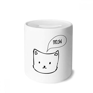Imagem de DIYthinker Caixa de moedas de cerâmica com cabeça de gato branco mewing Animal porta-moedas