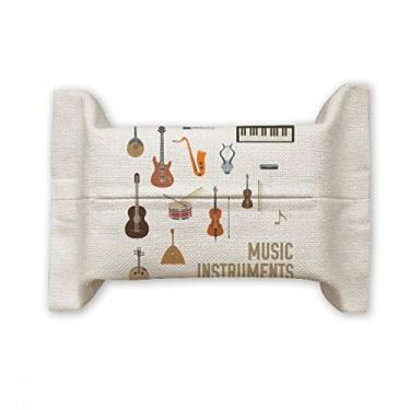 Imagem de Bolsa de linho de algodão com estampa de combinação de instrumentos musicais