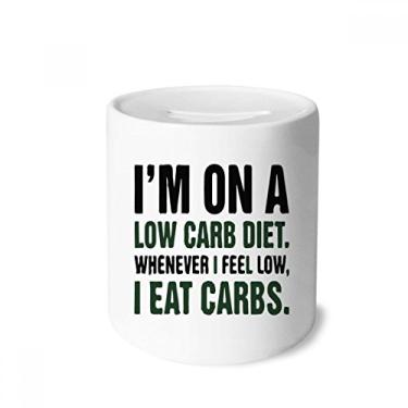 Imagem de DIYthinker Caixa de moedas preta e verde com citação de perda de peso e porta-moedas de cerâmica presente de cofrinho