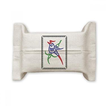 Imagem de Mahjong Barra de bambu 1 suporte para cobertura de papel de tecido facial, saco de linho de algodão