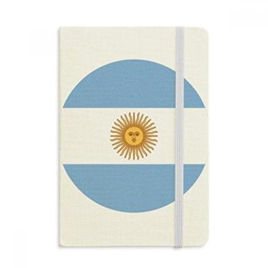 Imagem de Caderno com símbolo da bandeira nacional da Argentina em tecido com capa dura e diário clássico A5