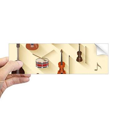 Imagem de DIYthinker Adesivo retangular de para-choque com padrão de combinação de instrumentos musicais, decalque de janela
