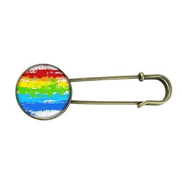 Imagem de Stippling Rainbow Gay LGBT Broche de Metal Retrô Joias