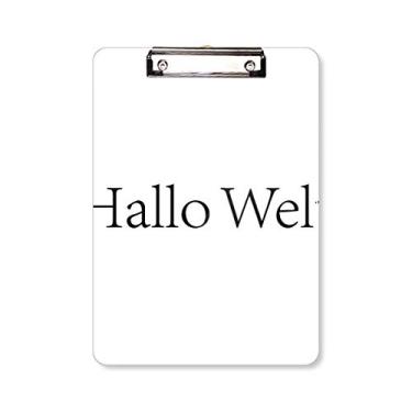 Imagem de Hello World Prancheta alemã para escrever placa A4