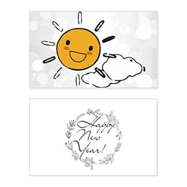 Imagem de Weather Sun Cloud Ilustration Pattern New Year Festival Greeting Card Bless Message Gift