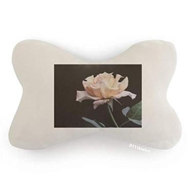 Imagem de DIYthinker Almofada de apoio de cabeça para decoração de pescoço com lindas flores brancas rosa