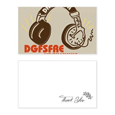 Imagem de Fone de ouvido marrom Rock Music Crazy Thank You Card aniversário comemorações casamento agradecimento