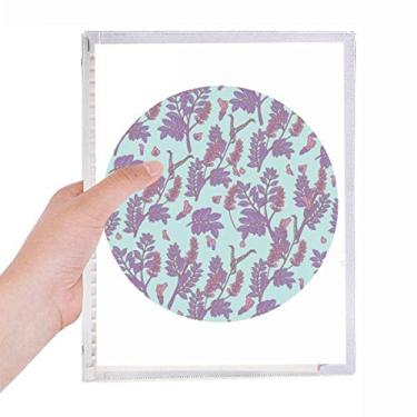Imagem de Caderno de folhas soltas com pintura de plantas de flores, lavanda, diário recarregável