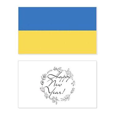 Imagem de Bandeira nacional da Ucrânia Europa país ano novo festival cartão felicitações Bless mensagem presente