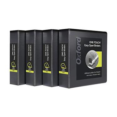 Imagem de Oxford 3 fichários, fichários para escola e escritório, anéis D fáceis de abrir com um toque de 5 polegadas, capas de fichário de visualização em 3 lados, dobradiça Xtralife, antiaderente, sem PVC,