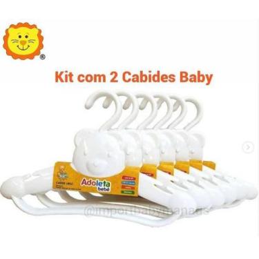 Imagem de Cabide Infantil Urso Kit Com 2 Unidades Branco - Adoleta