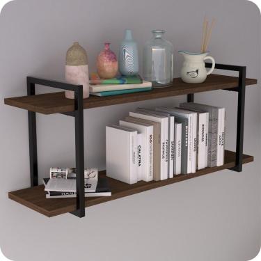 Imagem de Prateleira Estilo Industrial P/ Quarto Parede GND PM 120cm