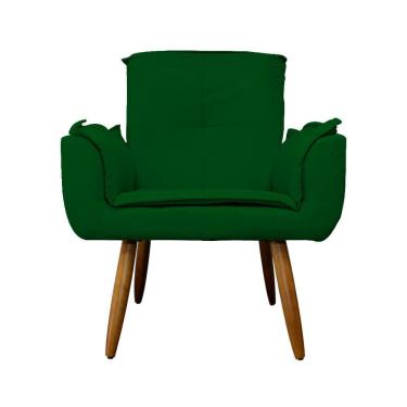Imagem de Poltrona Decorativa Estofada Para Salão de Beleza Emília Plus Suede Verde - LM DECOR