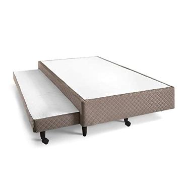 Imagem de Base Cama Box Solteiro Herval Cobalt, 34x88x188 cm, Colchão Auxiliar, Marrom