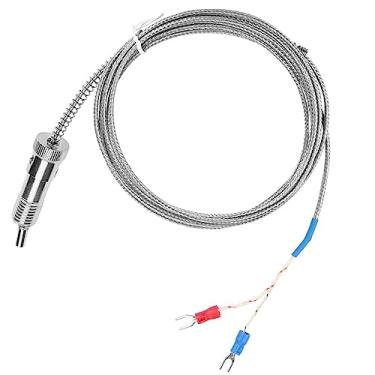 Imagem de Sonda de Termopar, Tipo K Fio de Termopar M12 Rosca de Parafuso Mola de Compressão Tipo Termopar Sensor de Temperatura Termômetros de Leitura Instantânea (5M)