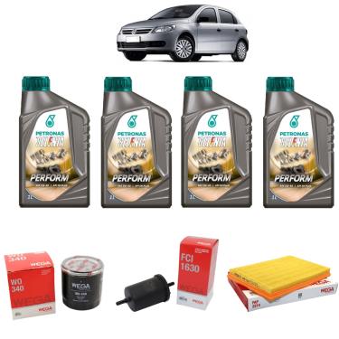 Imagem de Kit Revisão Troca Óleo Motor Filtros 5w40 Gol 1.0 G4 G5 G6