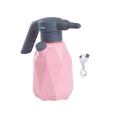 Imagem de de spray elétrico, spray de planta com ajustável para jardim, plantas externas, pulverizador automático para limpeza doméstica, 3L rosa