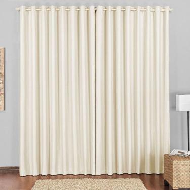Imagem de Cortina Blackout 4,00M X 2,80M Bege Tecido Blackout Corta Luz Sala Ou Quarto