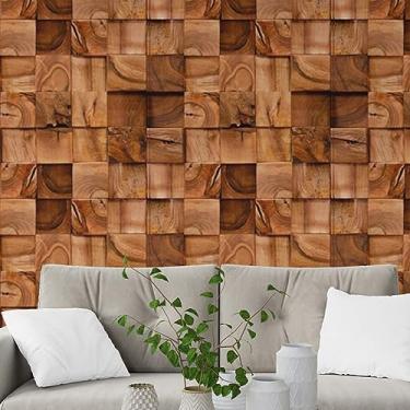 Imagem de Papel de Parede Adesivo Madeira Marrom Natural Toco Caibro Industrial Quarto Sala 3m