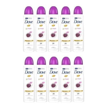 Imagem de Kit 10 Desodorante Antitranspirante Aerosol Dove Go Fresh Amora e Flor de Lótus 150ml
