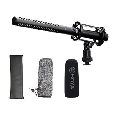 Imagem de BOYA Microfone XLR, microfone espingarda BY-BM6060 com microfone de para-brisa de montagem em choque para câmera DSLR externa, condensador externo, microfones profissionais para entrevista