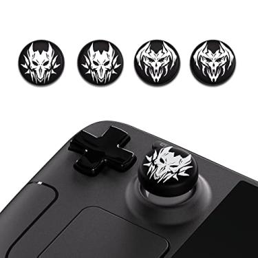 Imagem de PlayVital Tampas de aperto de polegar para Steam Deck LCD, para PS Portal Remote Player Silicone Thumbsticks Grips Joystick Caps para Steam Deck OLED - Lich Demons