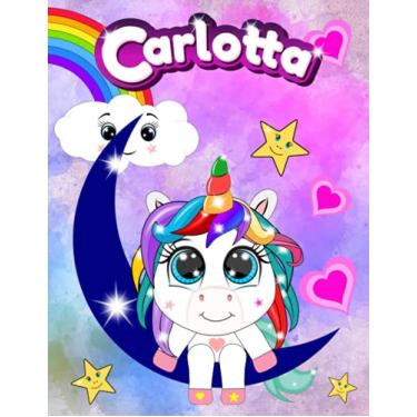 Imagem de Quaderno con Baby Unicorno - Carlotta: Quadernone a quadretti con Unicorni ed Arcobaleno per Bambine - Le Pagine sono numerate con quadretti da 5mm e ... Notebook per scrivere e fare i compiti