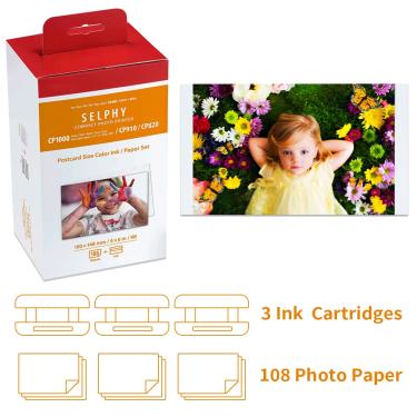 Imagem de Papel fotográfico para cartucho de tinta Canon Selphy  compatível com CP1500  CP1200  CP1300