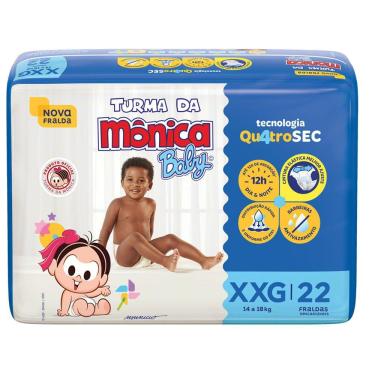 Imagem de Fralda Descartável Turma Da Monica Baby Econômica XXG Com 22 Unidades