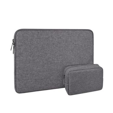 Imagem de Capa protetora para notebook com bolsa de acessórios, bolsa de transporte, compatível com todos os laptops de 13,3 polegadas (cinza escuro)