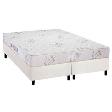 Imagem de  Cama Box Queen: Colchão Espuma D33 Luckspuma Supreme + Base CRC Courano White(158x198)