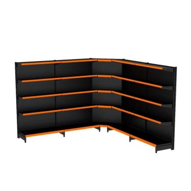 Imagem de Gondola Parede 170 Fit Ate 4 Metros 1 Canto Preto 25b Pe Lar