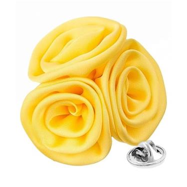 Imagem de Vittorio Vico Broche de lapela premium trio de flores - lapela formal para homens, broche de flor, 2.0" (5.10CM), Poliéster, Não aplicável