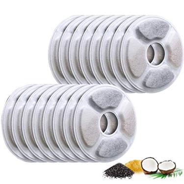 Imagem de Filtros de substituição para fonte de água para animais de estimação – Filtros de carbono ativado para gatos e cães Dispensador automático de água (pacote com 16)