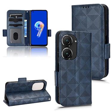 Imagem de Kukoufey Capa para Asus ZenFone 9 Capa de couro com suporte flip, capa para Asus ZenFone 9 capa de couro, capa para Asus ZenFone 9 capa azul