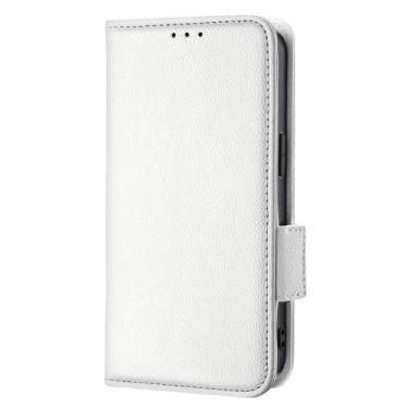 Imagem de Capa compatível com ASUS ROG Phone 8, capa de couro PU e capa flip suportável, design carteira com slot para cartão branco