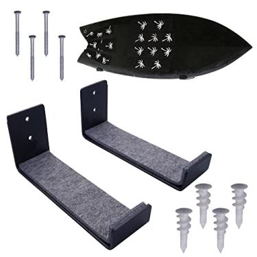 Imagem de Ho Stevie! Suporte de parede para prancha de surfe – suportes fortes para qualquer tamanho de prancha de surfe – fácil de instalar (ferragens incluídas) – Enchimento de feltro protege sua prancha de