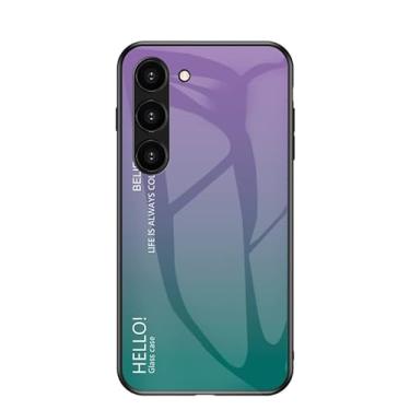 Imagem de MZCHENYI Capa para celular Lenovo Z5s, dez estilos de cores, vidro líquido leve, toque nu, à prova de explosão, resistente ao desgaste e resistente a arranhões, capa de telefone gradiente moderna